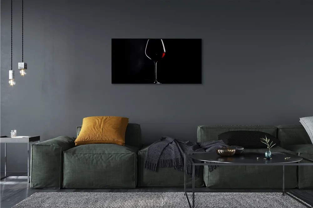 Canvas képek Fekete háttér egy pohár bor 100x50 cm