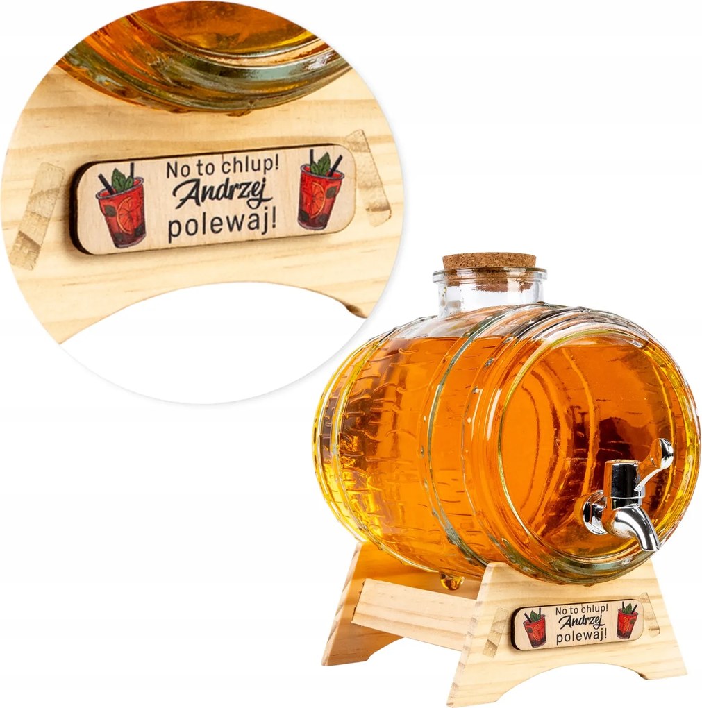 Üveg hordó csappal 3L hordó antall whisky kancsó nyomott mintával