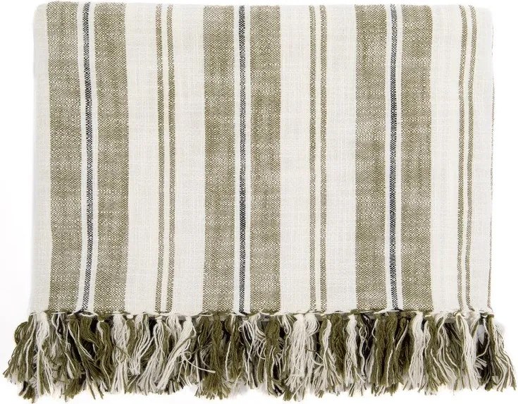 Zöld pamut takaró 150x200 cm Indira – Tiseco Home Studio