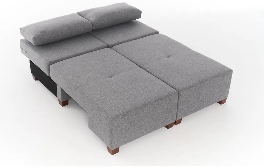 3 személyes kanapéágy Perenna Linen - Szürke