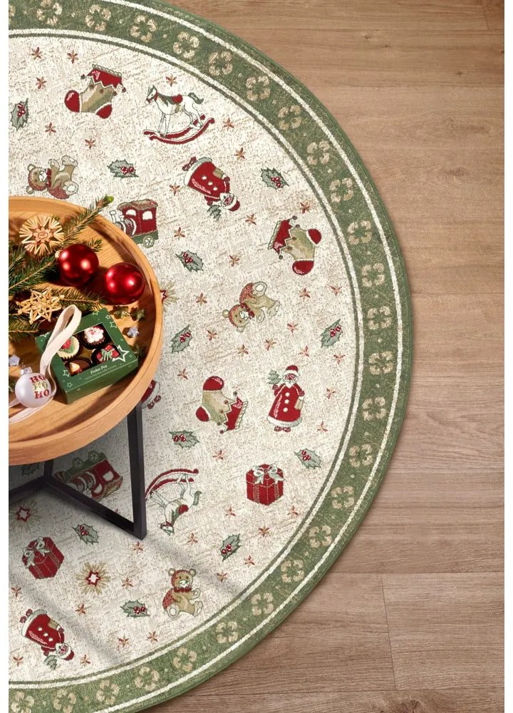 Zöld pamutkeverék kerek szőnyeg karácsonyi mintával ø 200 cm Toy's Delight Green Christmas – Villeroy&amp;Boch