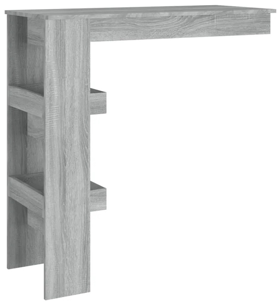 Szürke sonoma színű fatermék fali bárasztal 102 x 50 x 45 cm
