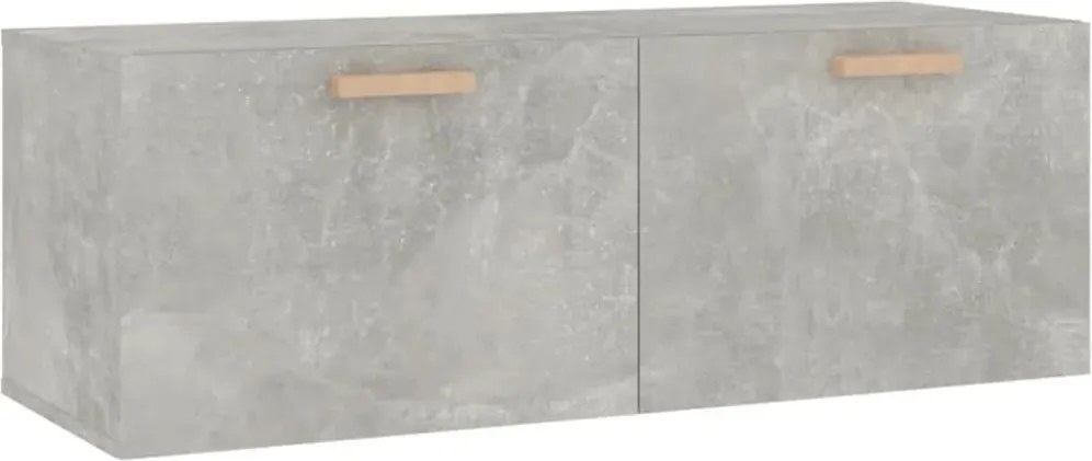 vidaXL betonszürke szerelt fa faliszekrény 100 x 36,5 x 35 cm