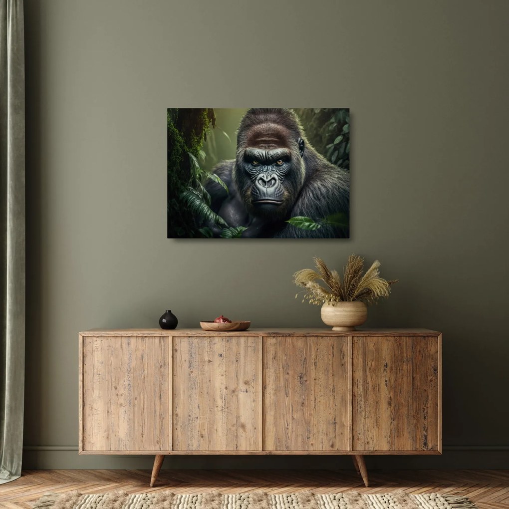 Üveg kép - Egy gorilla portréja (70x50 cm)