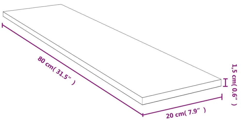bambusz fali polc 80x20x1,5 cm