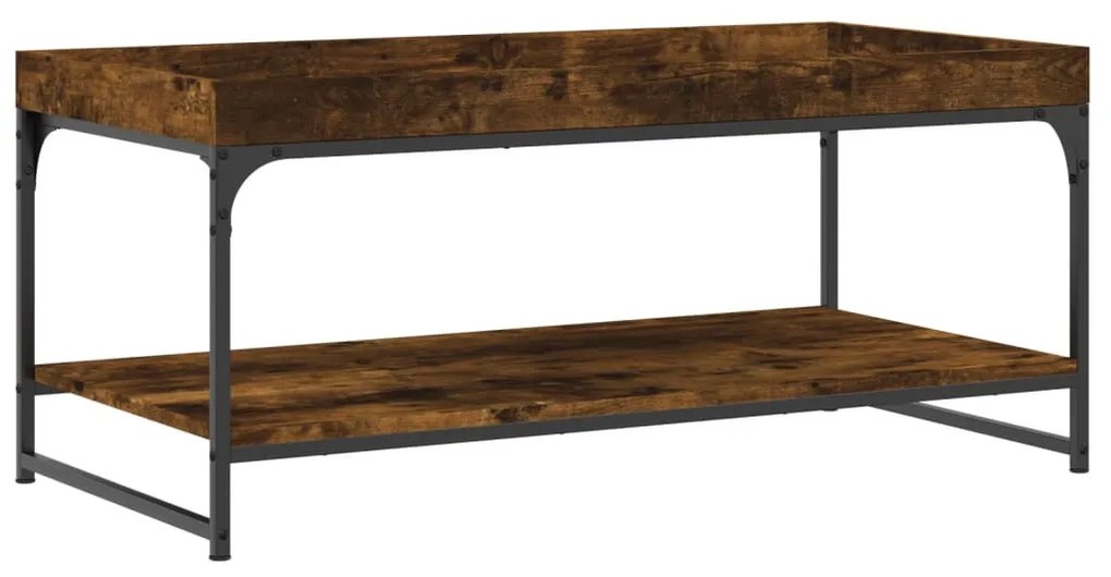 Füstös tölgy színű szerelt fa dohányzóasztal 100x49x45 cm