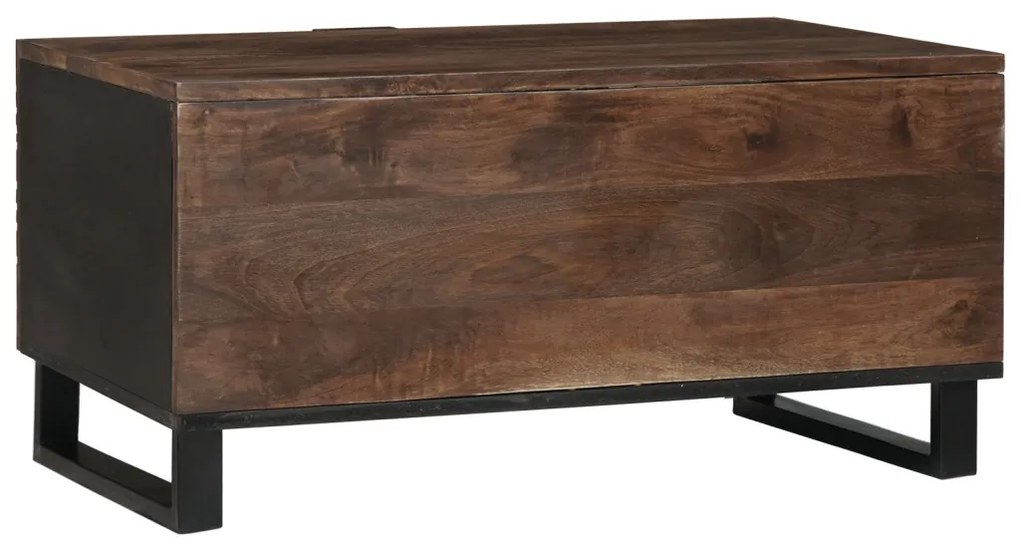 dohányzóasztal 80 x 50 x 40 cm - tömör mangófából és MDF-ből