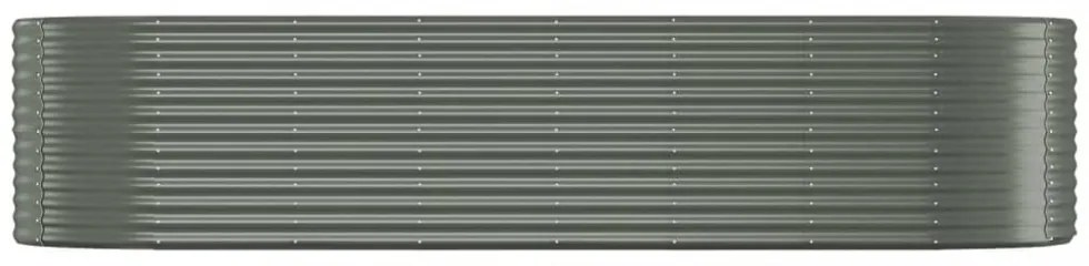 szürke horganyzott acél kerti magaságyás 322x100x68 cm