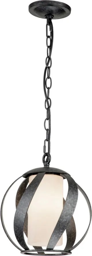 ELSTEAD QNBLACKSMITHPOBK BLACKSMITH Kültéri Függő Lámpa Fekete, Opál IP44