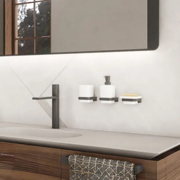 NIMCO MAC 2905831K-T-90-Fali szappanadagoló és fogkefe állvány MAYA 320 mm