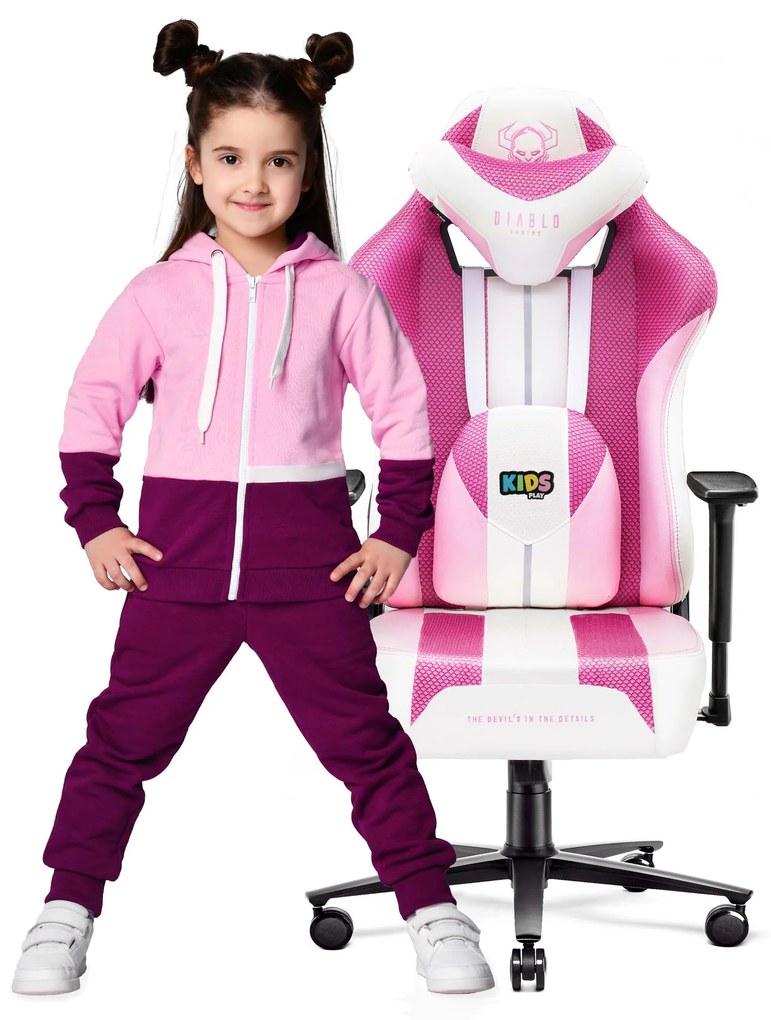 Diablo X-Player 2.0 szövet gamer szék gyerekeknek Kids méret: Marshmallow Pink/Rózsaszín