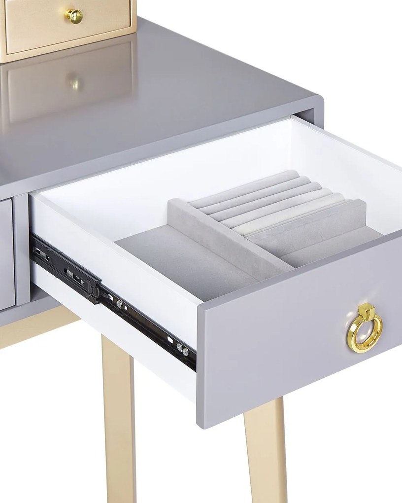 Fésülködő asztal Fedro (szürke) (LED világítással). 1075089