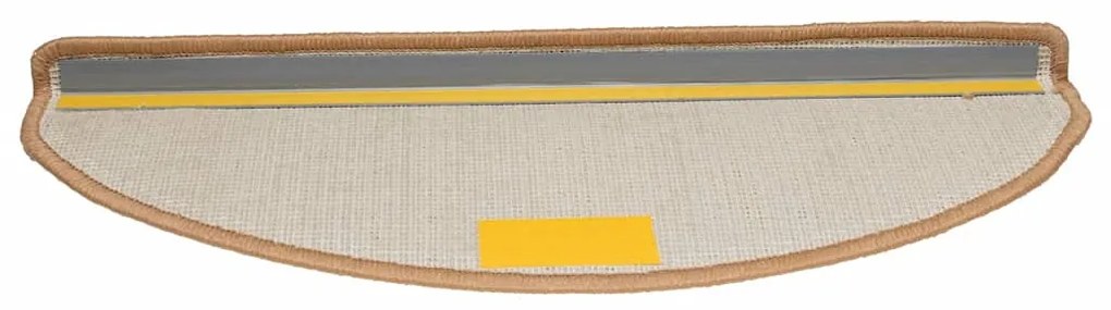 20 db bézs színű, félkör alakú lépcsőszőnyeg 65 x 21 x 4 cm, nagy