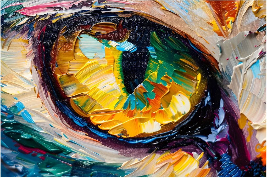 Kép - Macskaszem festmény (90x60 cm)