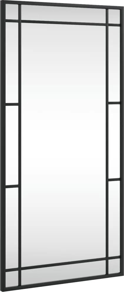 vidaXL fekete téglalap alakú vas fali tükör 40 x 80 cm