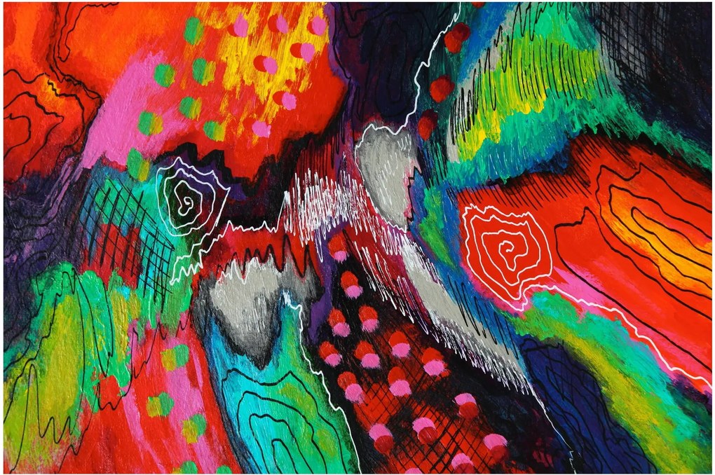 Absztrakt kép - színek (90x60 cm)