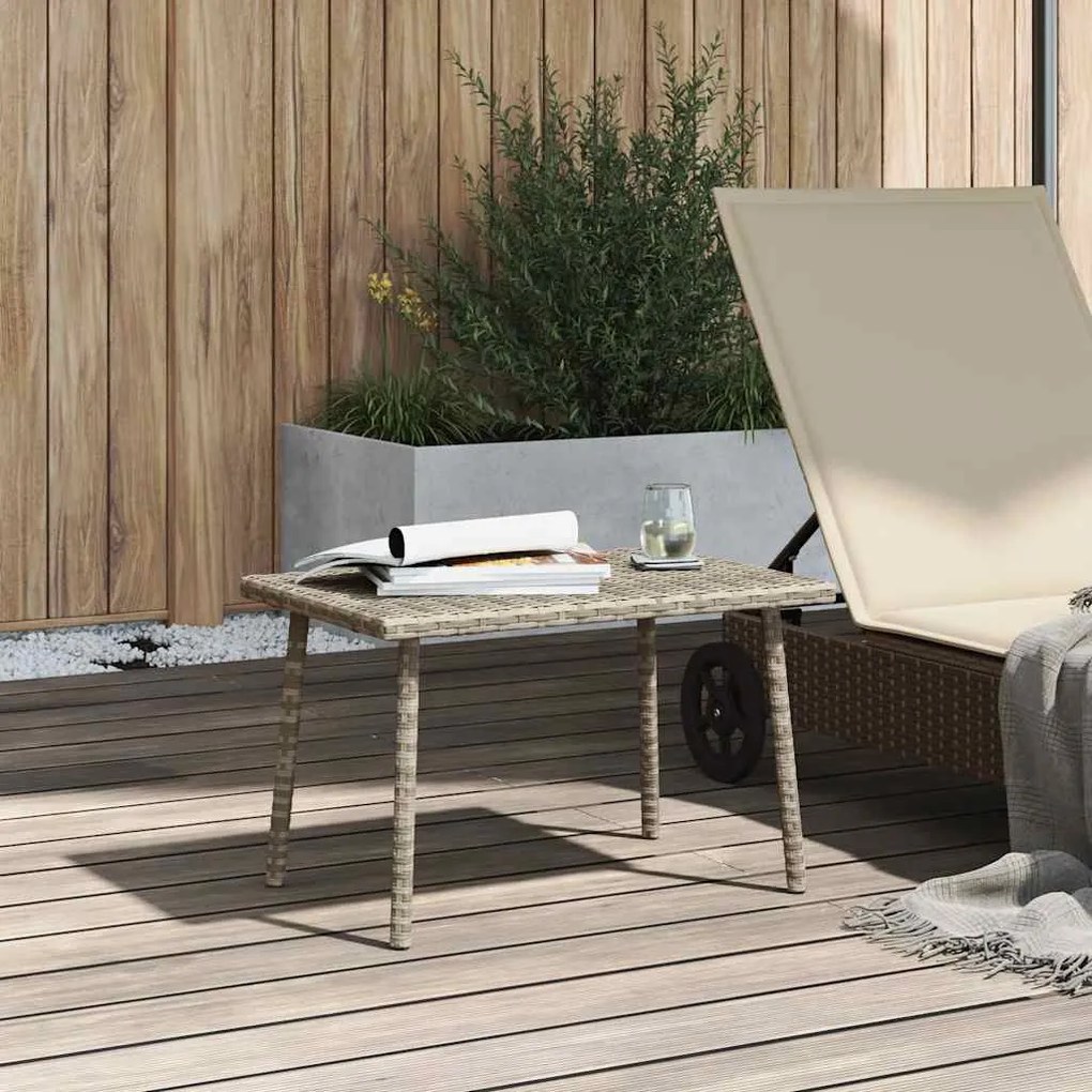 téglalap polyrattan kerti dohányzóasztal 60x40x37cm