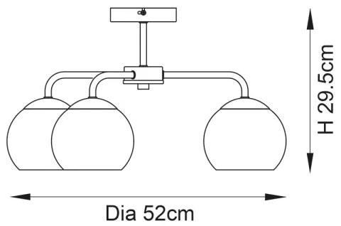 Endon 97971 - DIMPLE felületre szerelhető csillár 3xE14/7W/230V fényes króm/füstszürke
