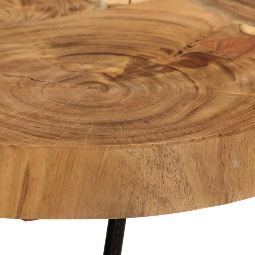 Tömör akácfa dohányzóasztal 6 rönkszelet 36 cm