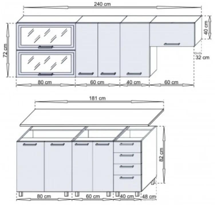 Anton Konyha 240 cm - artisan
