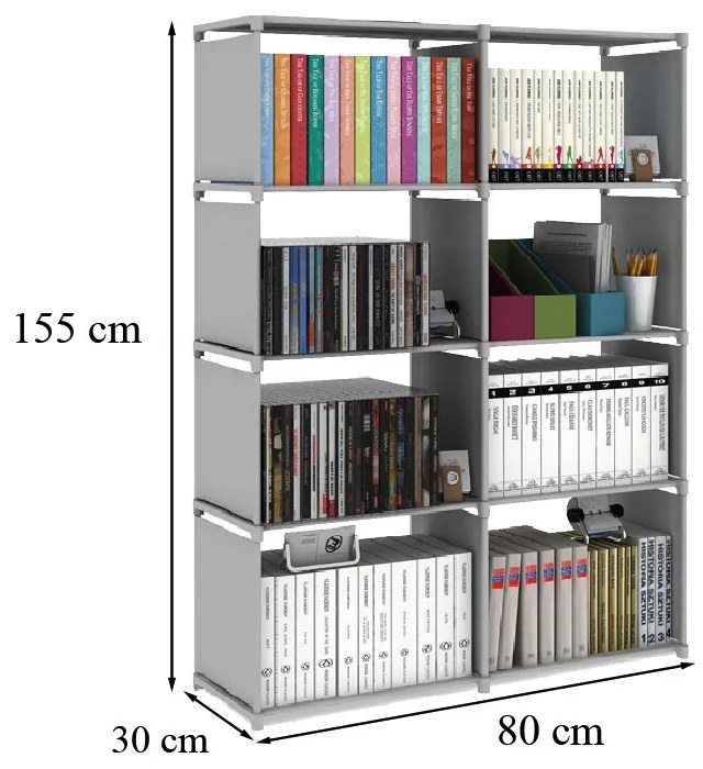 Könyves szekrény LKSZ-01 szürke