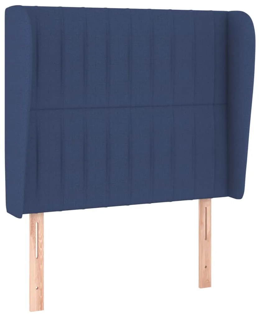 kék szövet fejtámla szárnyakkal 83 x 23 x 118/128 cm