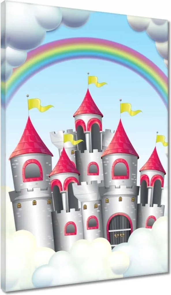 Vászonkép 40x60 Mesés kastély szivárvánnyal