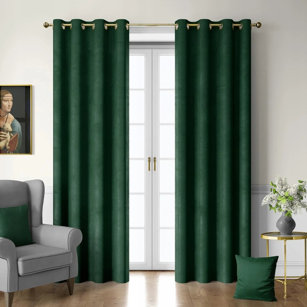 Bársony Függöny Velúr 140X280 Zöld