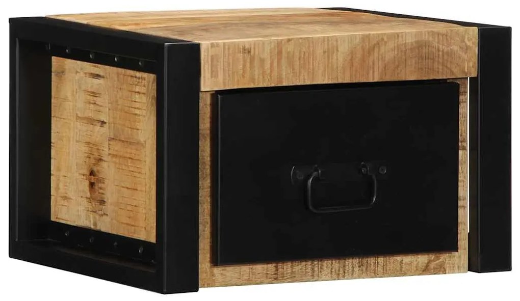 Éjjeli szekrények 2 db tömör nyersfa mangó 40x35x25 cm