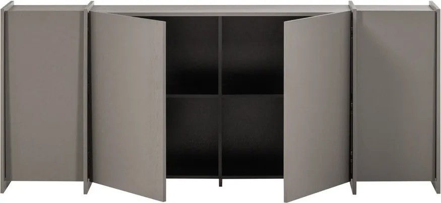 Szürke komód kőrisfa dekorral 200x85x44 cm Brock – WOOOD