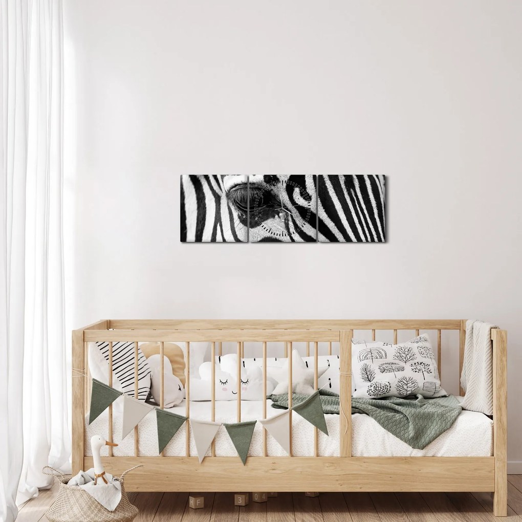 Zebra képe (órával) (90x30 cm)