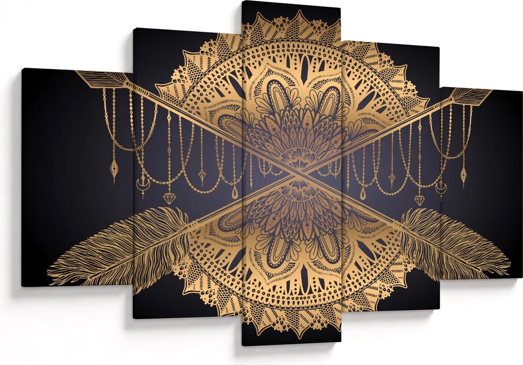Kép - Arany mandala nyilakkal (150x105 cm)
