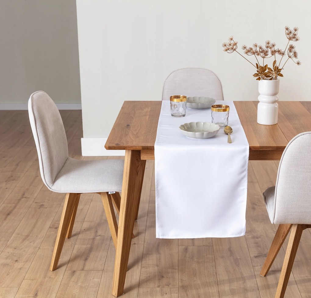 Futópad Runner asztalra 40x200 fehér poliészter VitalHome Portugália