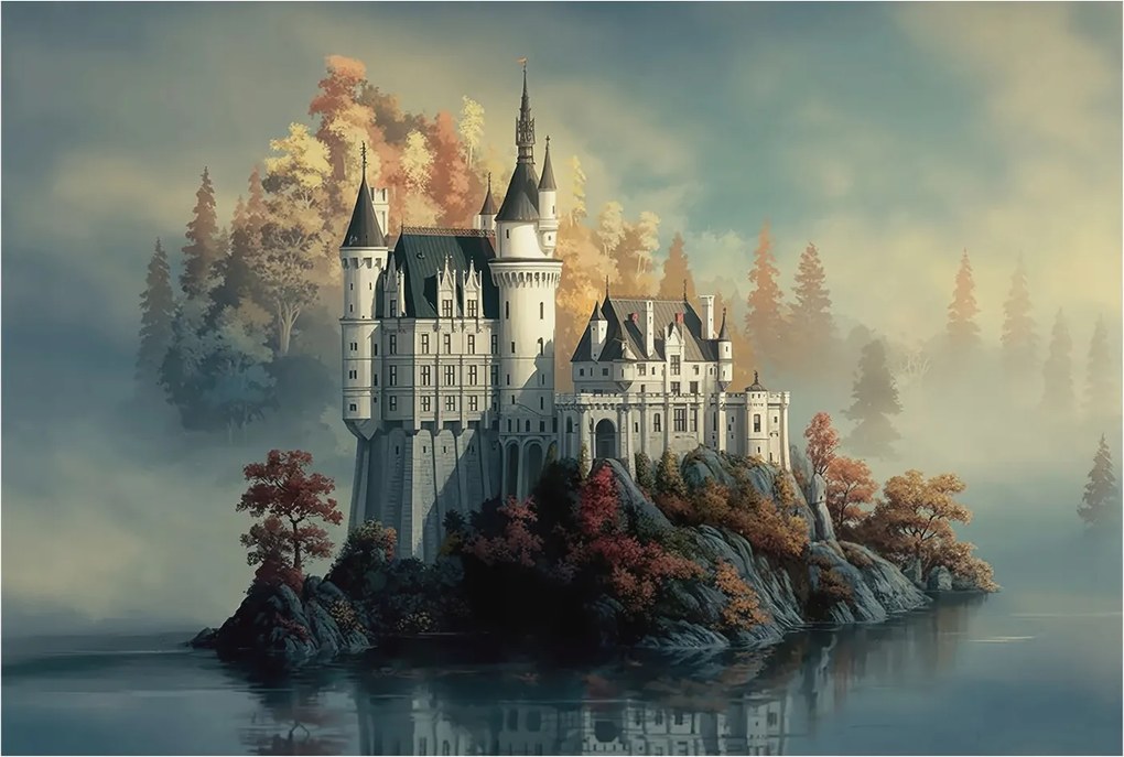 Dekoratív Fotótapéta Hálószobába Mese kastély 104x70 Ragasztó