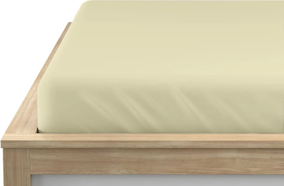 Jersey gumis lepedő lycrával krémszínű 90 x 200 cm