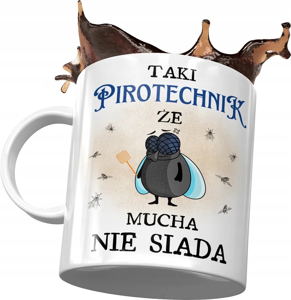 Pirotechnikus bögre, hogy a légy ne üljön le fényképes nyomattal