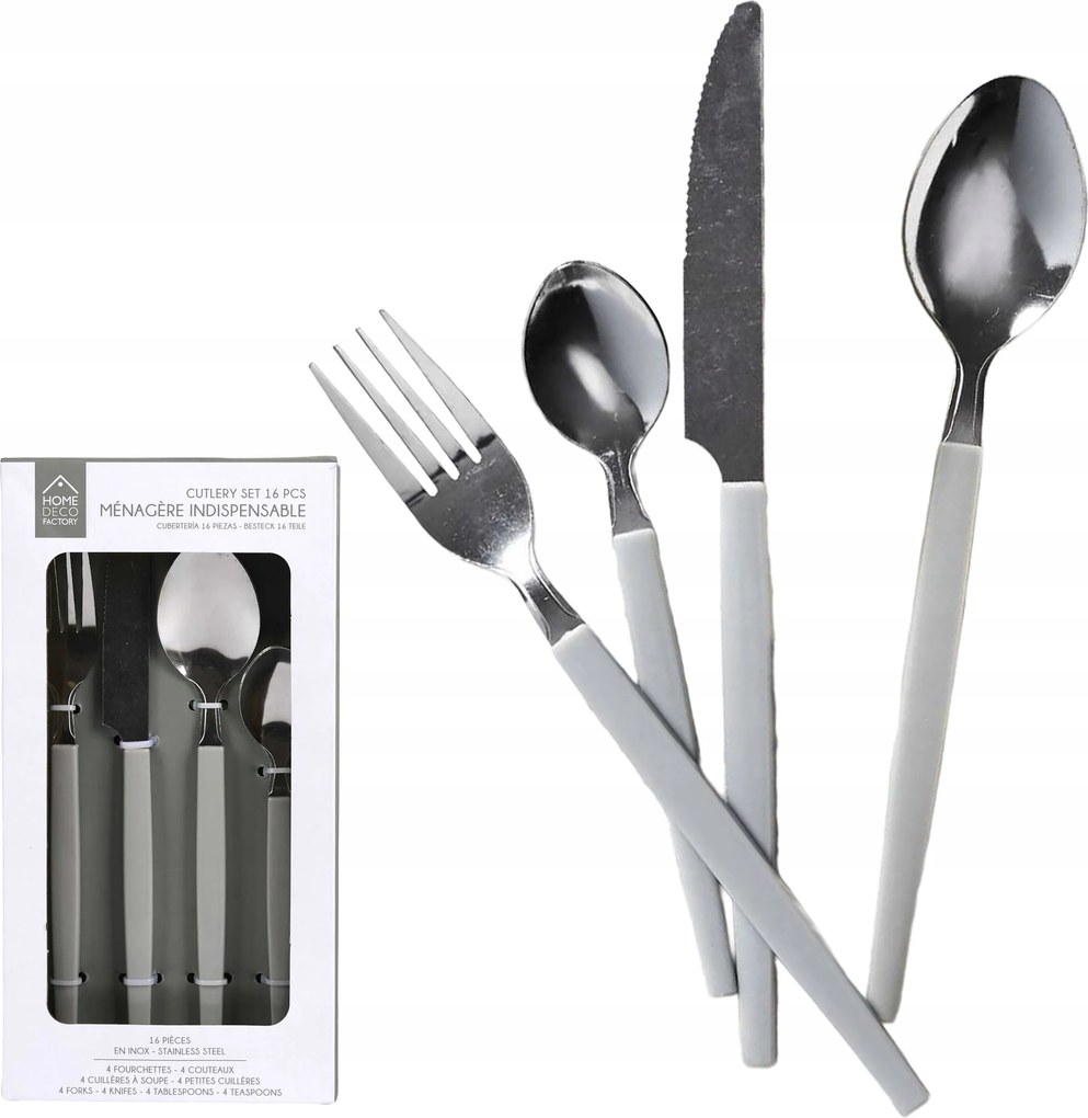 Evőeszköz szett Lino Grey 16 db-os Szürke 4 személyes Evőeszköz Szett Loft Glamour