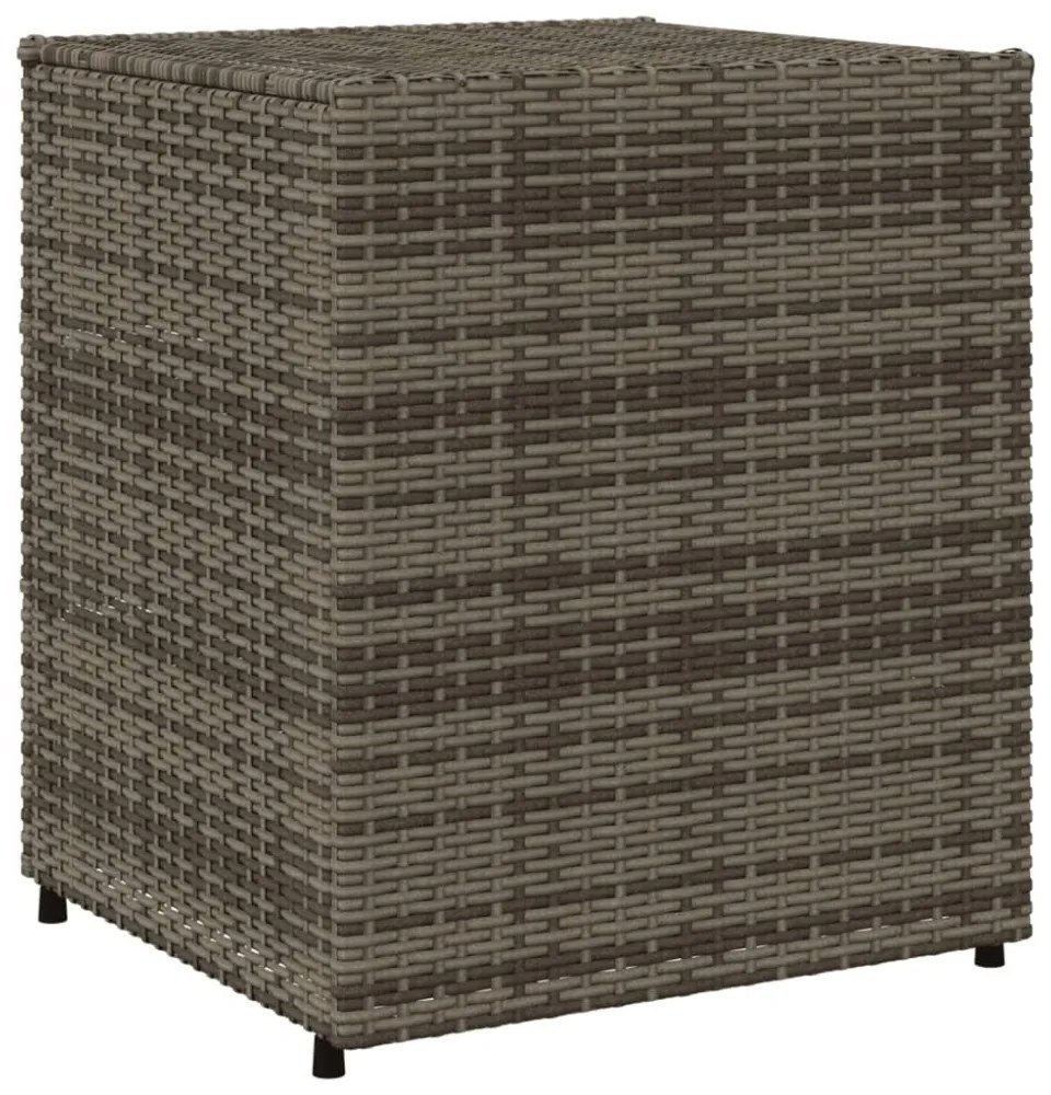szürke polyrattan kerti tárolószekrény 55 x 59 x 69 cm