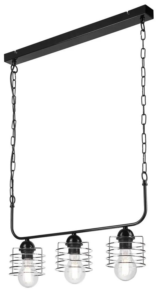 Csillár láncon MORGAN 3xE27/60W/230V fekete/króm