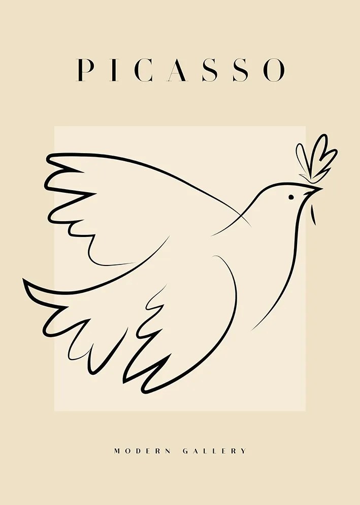 Picasso galamb szoba vonal Poszter 40x50cm #706
