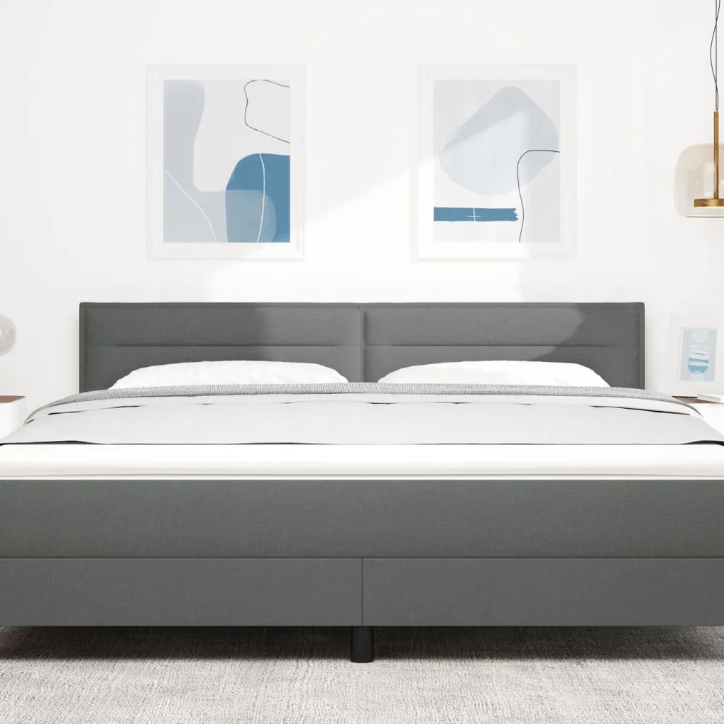 Fejtámla Vonalas Design Sötétszürke 180 cm Szövet