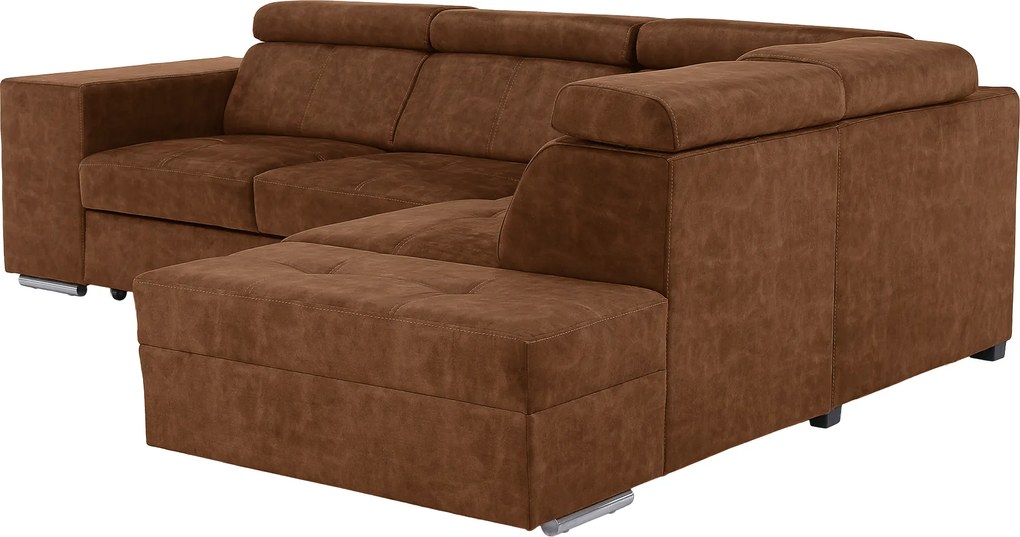 Ülőgarnitúra, barna, jobbos, MALAGA