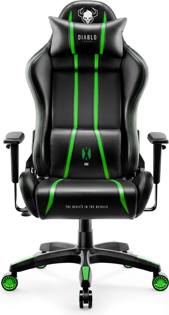 Gamer szék műbőr Normal Size, fekete-zöld: Diablo X-One 2.0