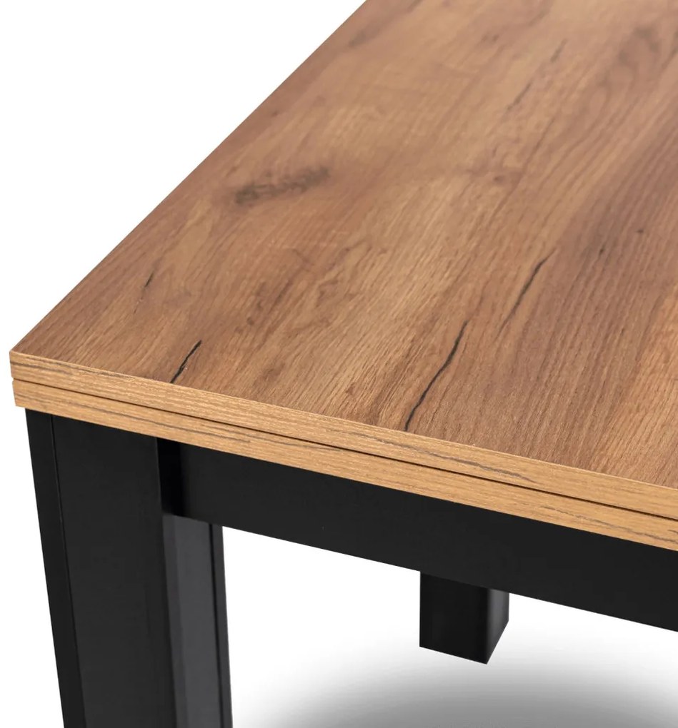 Bővíthető étkezőasztal 80–160 cm Craft tölgy / fekete színkombinációban – MAX