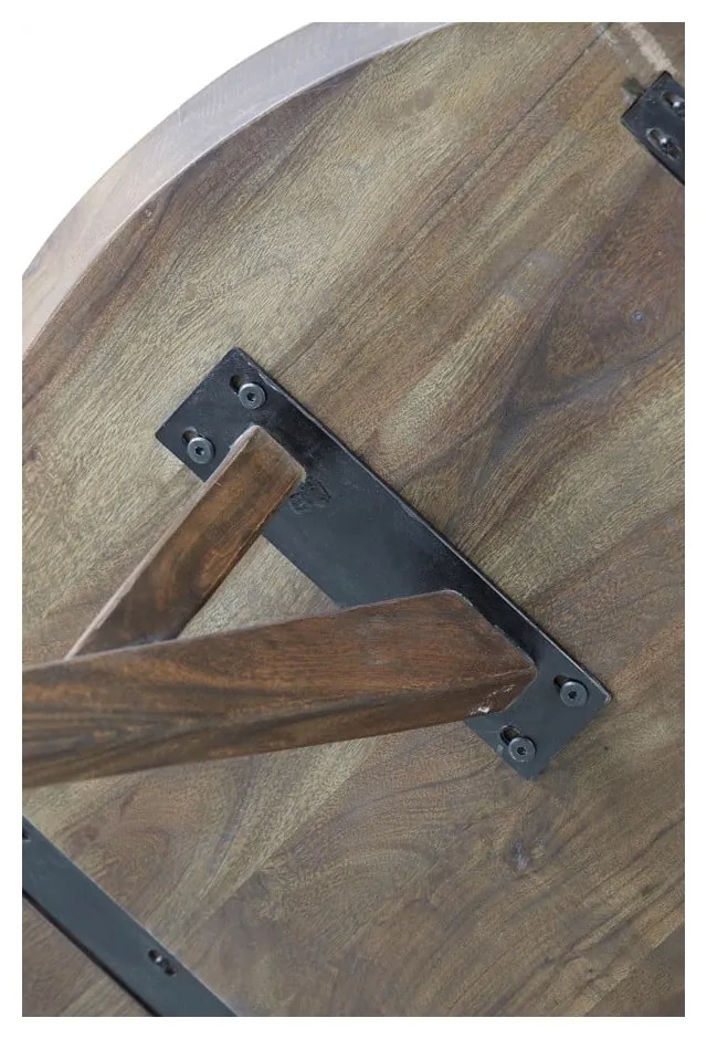 Barna kerek étkezőasztal akácfa asztallappal ø 140 cm Quenza – Light & Living