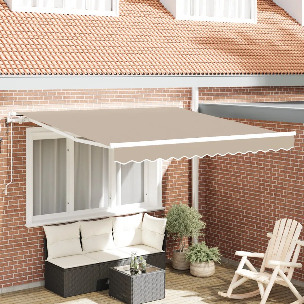 Automatikus Behúzható Napellenző Bézs 350x250 cm
