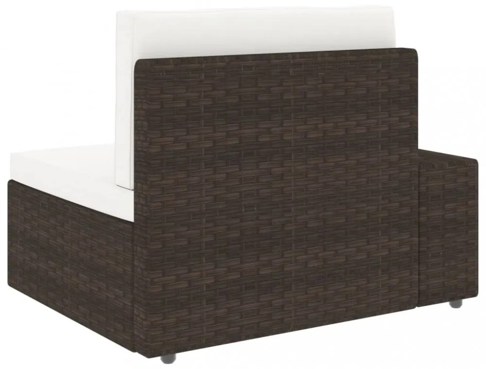 vidaXL 3 személyes barna elemes polyrattan kanapé