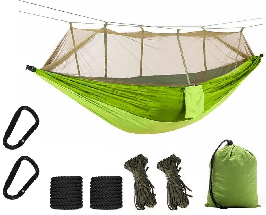 Zaparkorun Kültéri függőágy rovarhálóval - olivazöld