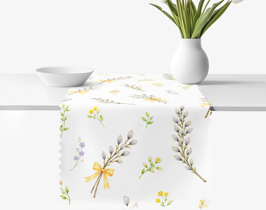 Goldea húsvéti teflonbevonatú asztali futó - barka mintás 50x140 cm