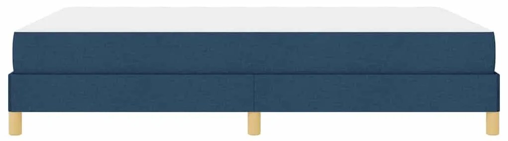 Boxrugós ágy Kék és Barna 160 x 200 cm Textil és mérnöki fa
